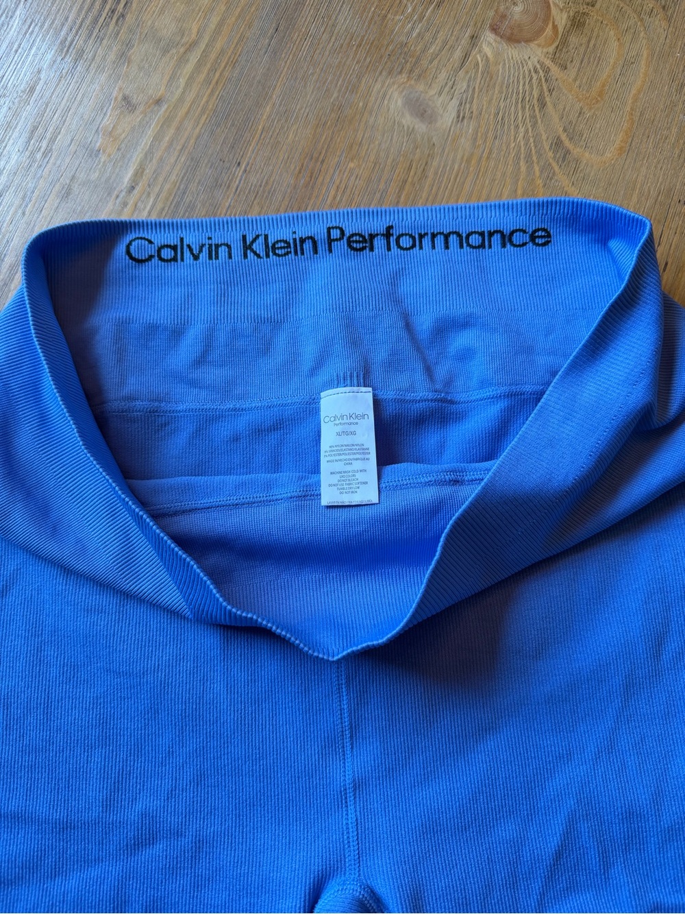 Calvin Klein Performance Blue High Rise Seamless Bike Shorts XL - Picture 4 of 10